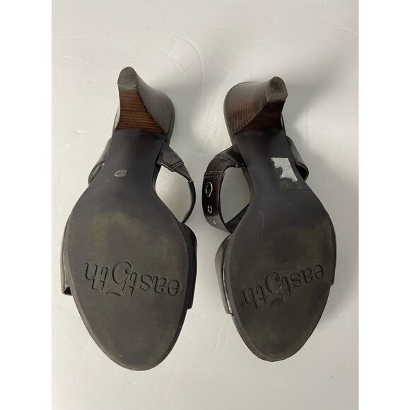 East 5th chocolate brown studded 3" heel sandals women's size 8M - Picture 6 of 6